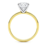 3 Carat Cushion Lab Grown IGI G/VS1 Diamond Solitaire Ring in 14K Yellow Gold