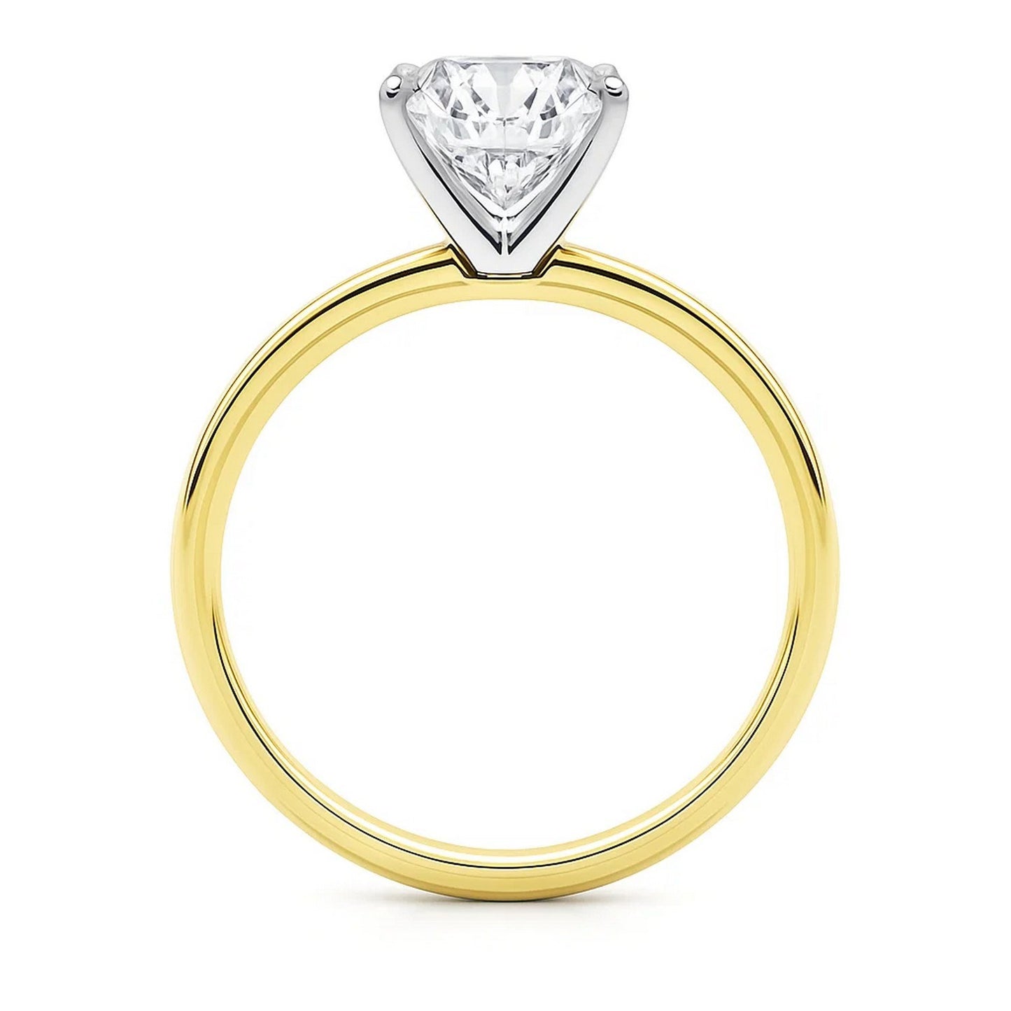 3 Carat Cushion Lab Grown IGI G/VS1 Diamond Solitaire Ring in 14K Yellow Gold