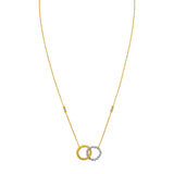 14K Two Tone Gold Interlocking Circle Necklace