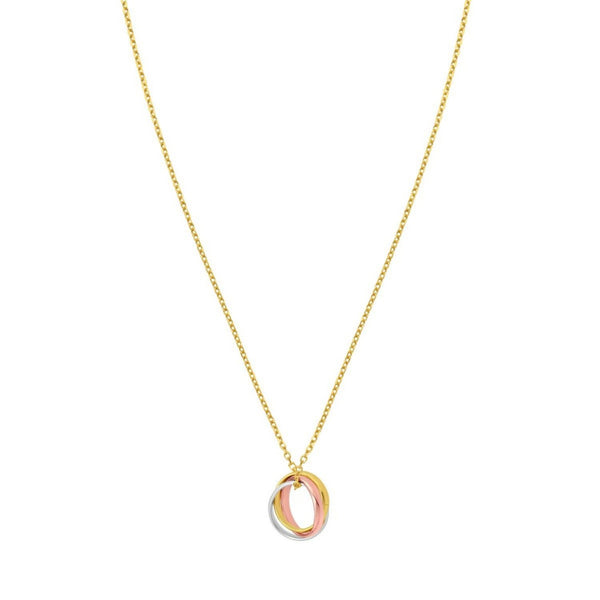 14K Tri Color Gold Trinity Chain Necklace