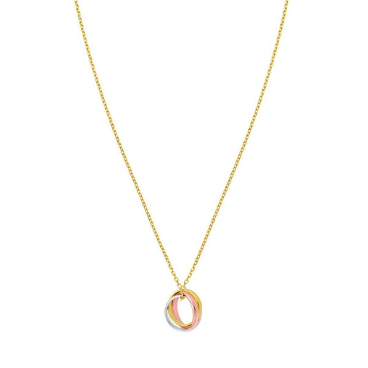 14K Tri Color Gold Trinity Chain Necklace