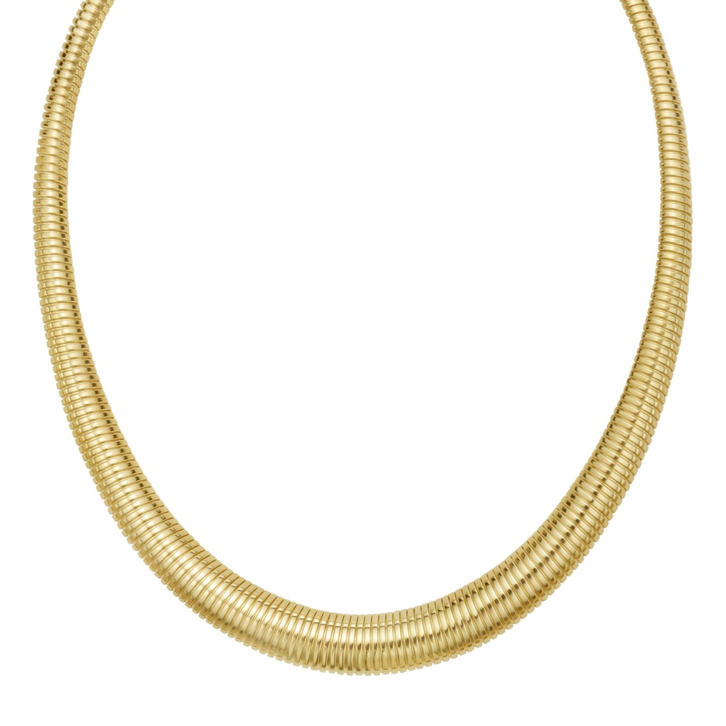 14K Yellow Gold Graduated Tubogas Necklace