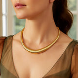 14K Yellow Gold Graduated Tubogas Necklace