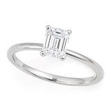 1 Carat Emerald Lab Grown IGI G/VS1 Diamond Solitaire Ring in 10K White Gold