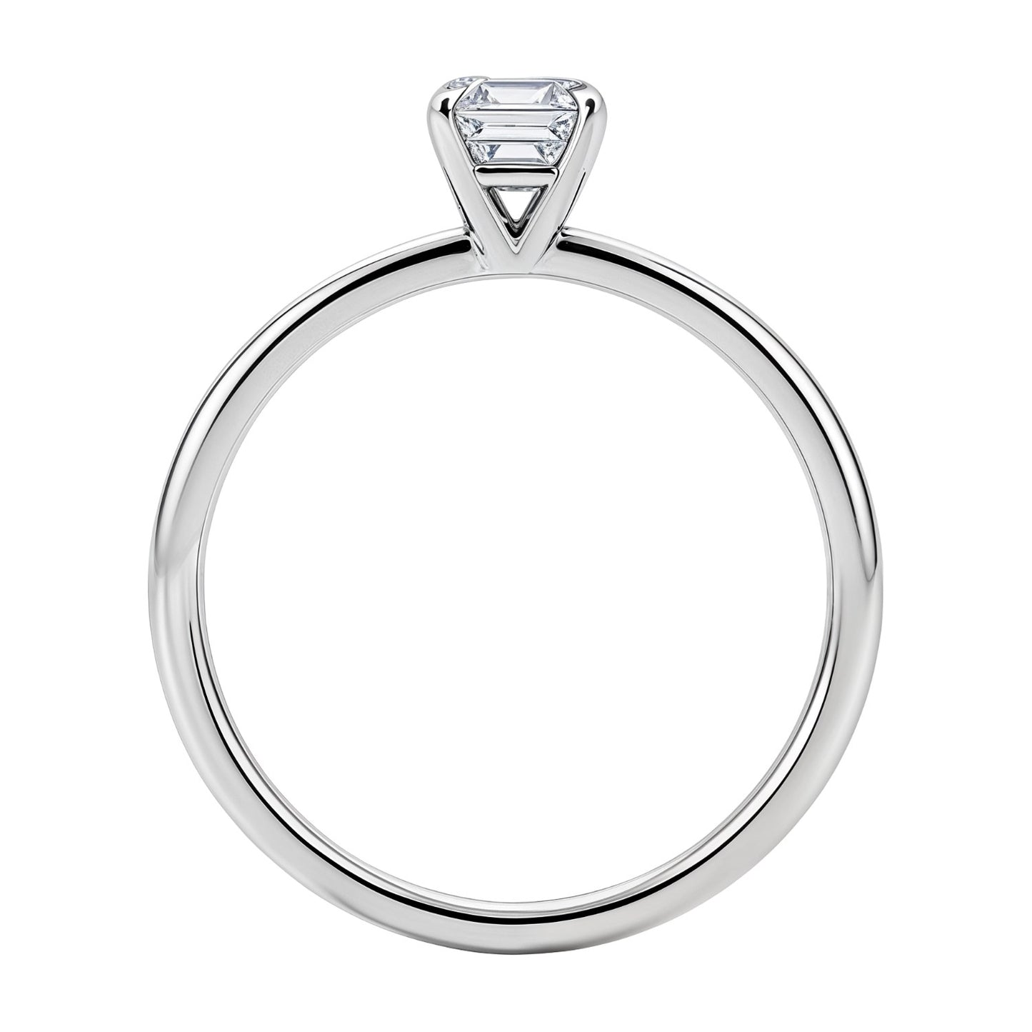 1 Carat Emerald Lab Grown IGI G/VS1 Diamond Solitaire Ring in 10K White Gold