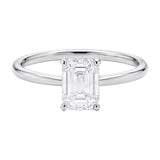 1 Carat Emerald Lab Grown IGI G/VS1 Diamond Solitaire Ring in 14K White Gold