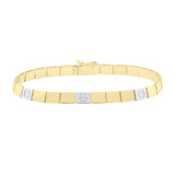 Two Tone Nail Head Bracelet in 14K Gold