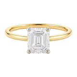 1 Carat Emerald Lab Grown IGI G/VS1 Diamond Solitaire Ring in 14K Yellow Gold