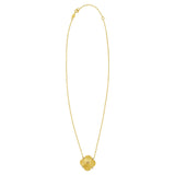 14K Yellow Gold Diamond Clover Pendant Necklace