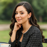 Sterling Silver Rhodium Plated Thin Large Polished Hoop Earrings (2x40mm)