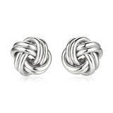 Sterling Silver Polished Two Strand Love Knot Earrings(13mm)