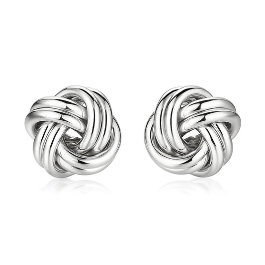 Sterling Silver Polished Two Strand Love Knot Earrings(13mm)