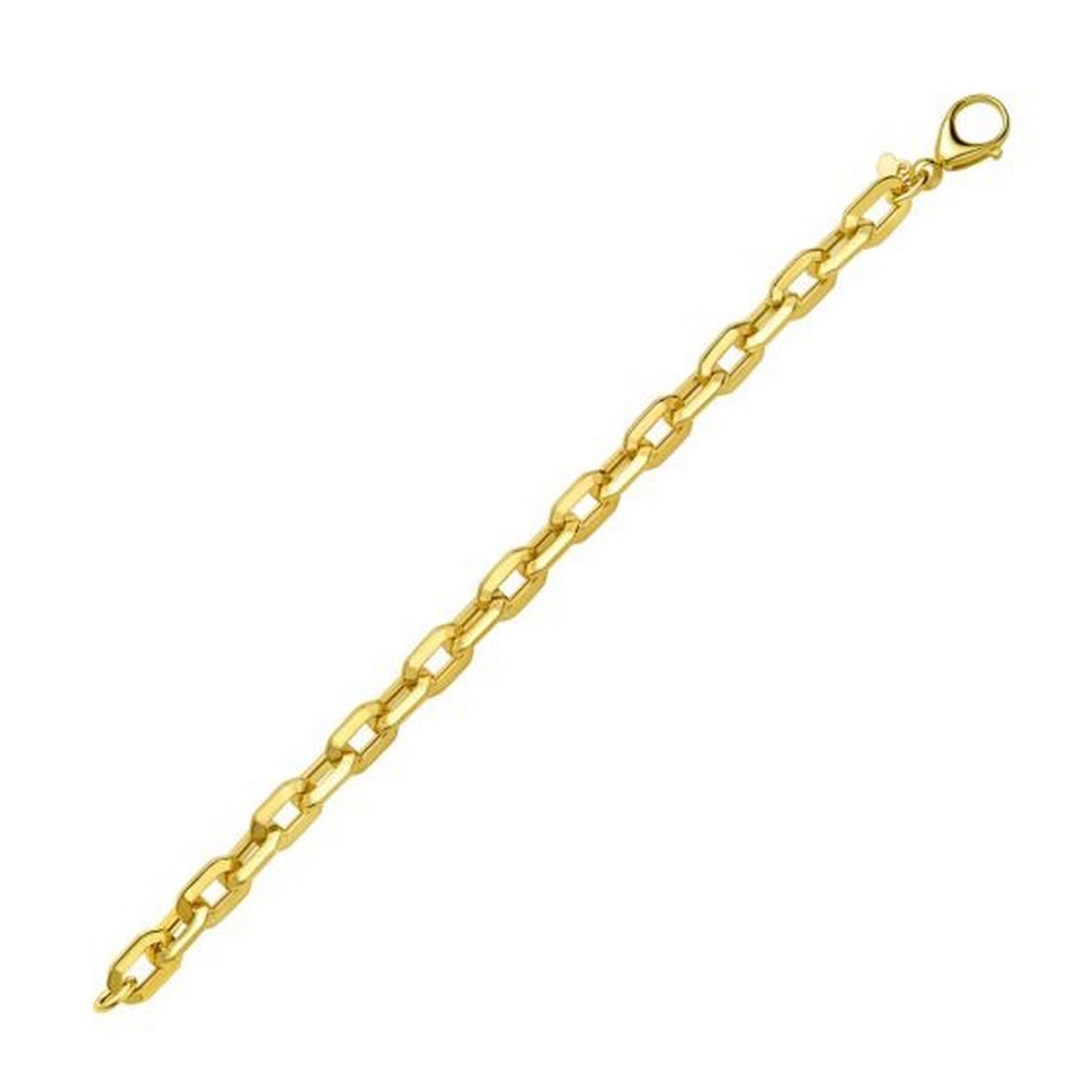 14K Yellow Gold Faceted Octagonal Link Chain Necklace (8.10 mm)