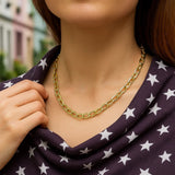 14k Yellow Gold Cable Chain Style Polished Necklace