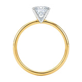 2 Carat Emerald Lab Grown IGI G/VS1 Diamond Solitaire Ring in 10K Yellow Gold