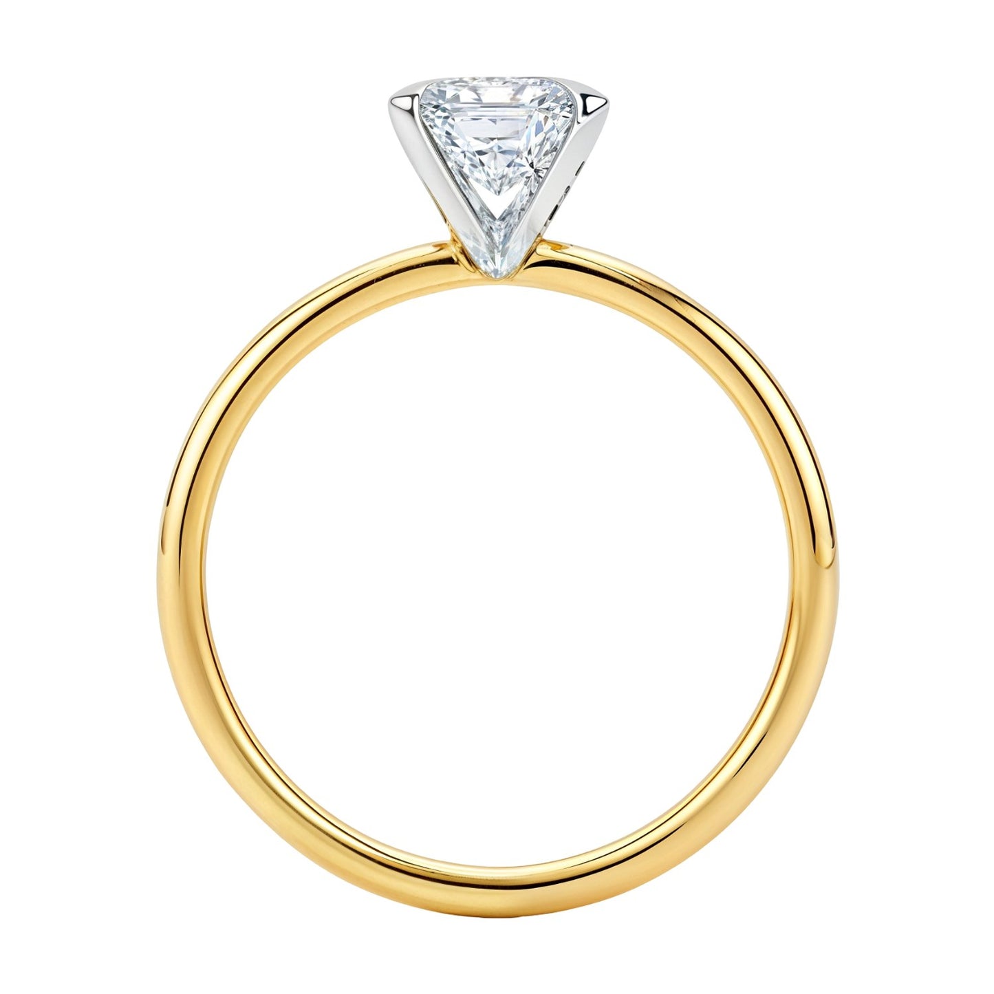 2 Carat Emerald Lab Grown IGI G/VS1 Diamond Solitaire Ring in 10K Yellow Gold