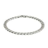 Rhodium Plated Sterling Silver Curb Style Bracelet (7.20 mm)