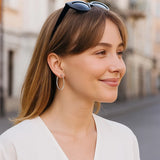 10k White Gold Polished Hoop Earrings (1.5x30mm)