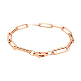 14K Rose Gold Extra Wide Paperclip Chain Bracelet (6.10 mm)