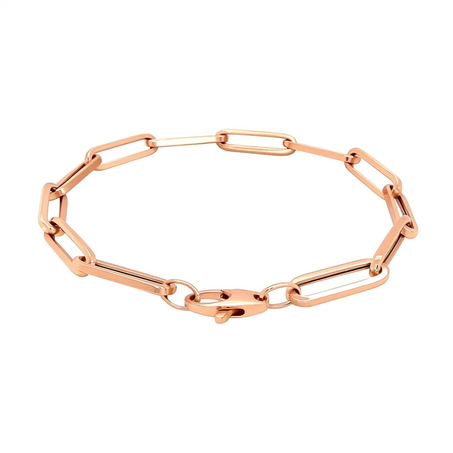 14K Rose Gold Extra Wide Paperclip Chain Bracelet (6.10 mm)