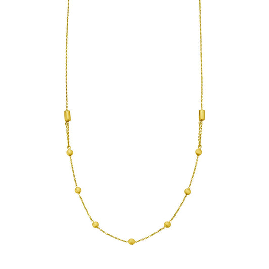 14K Yellow Gold Adjustable Bead Link Necklace