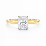 1.50Ct Radiant Lab Grown IGI G/VS1 Diamond Ring in 14K Yellow Gold