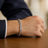 14k White Gold Miami Cuban Semi Solid Bracelet (5.50 mm)