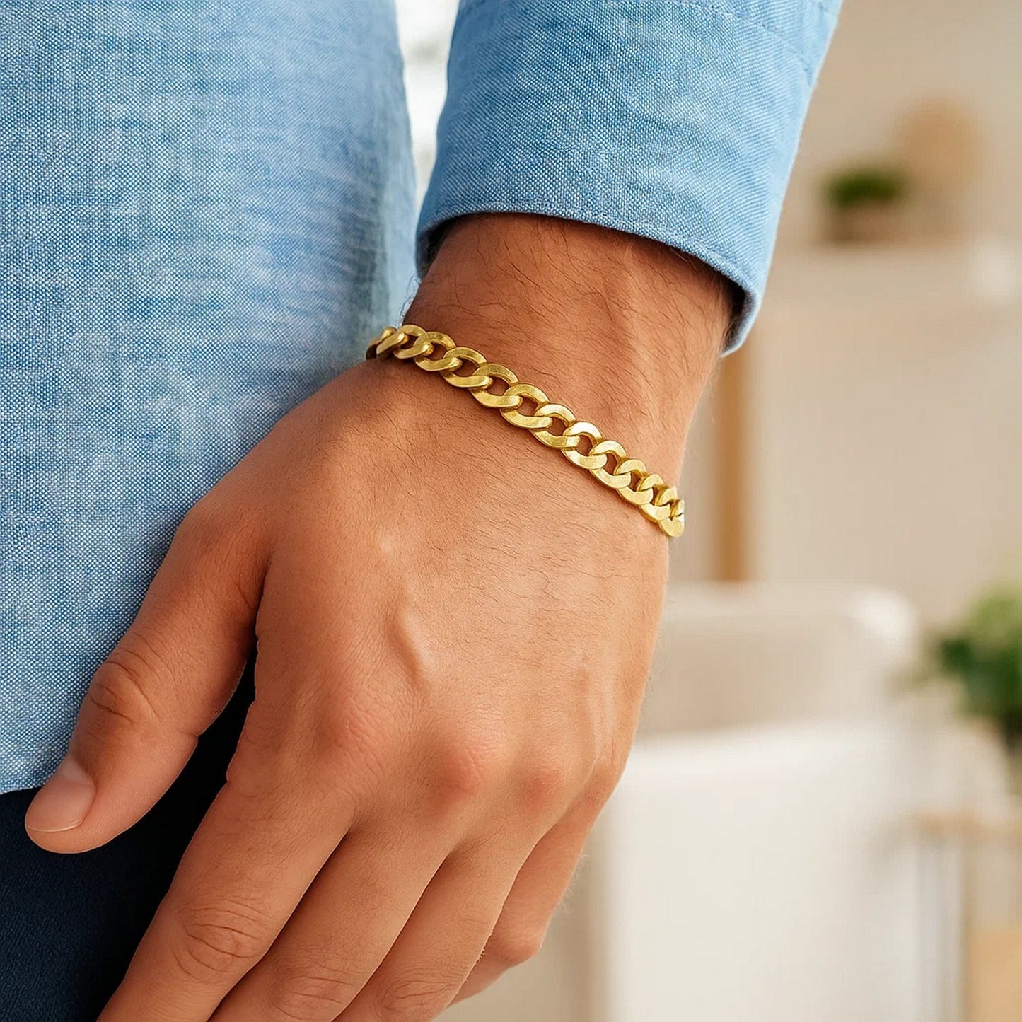 10k Yellow Gold Curb Bracelet (7.00 mm)