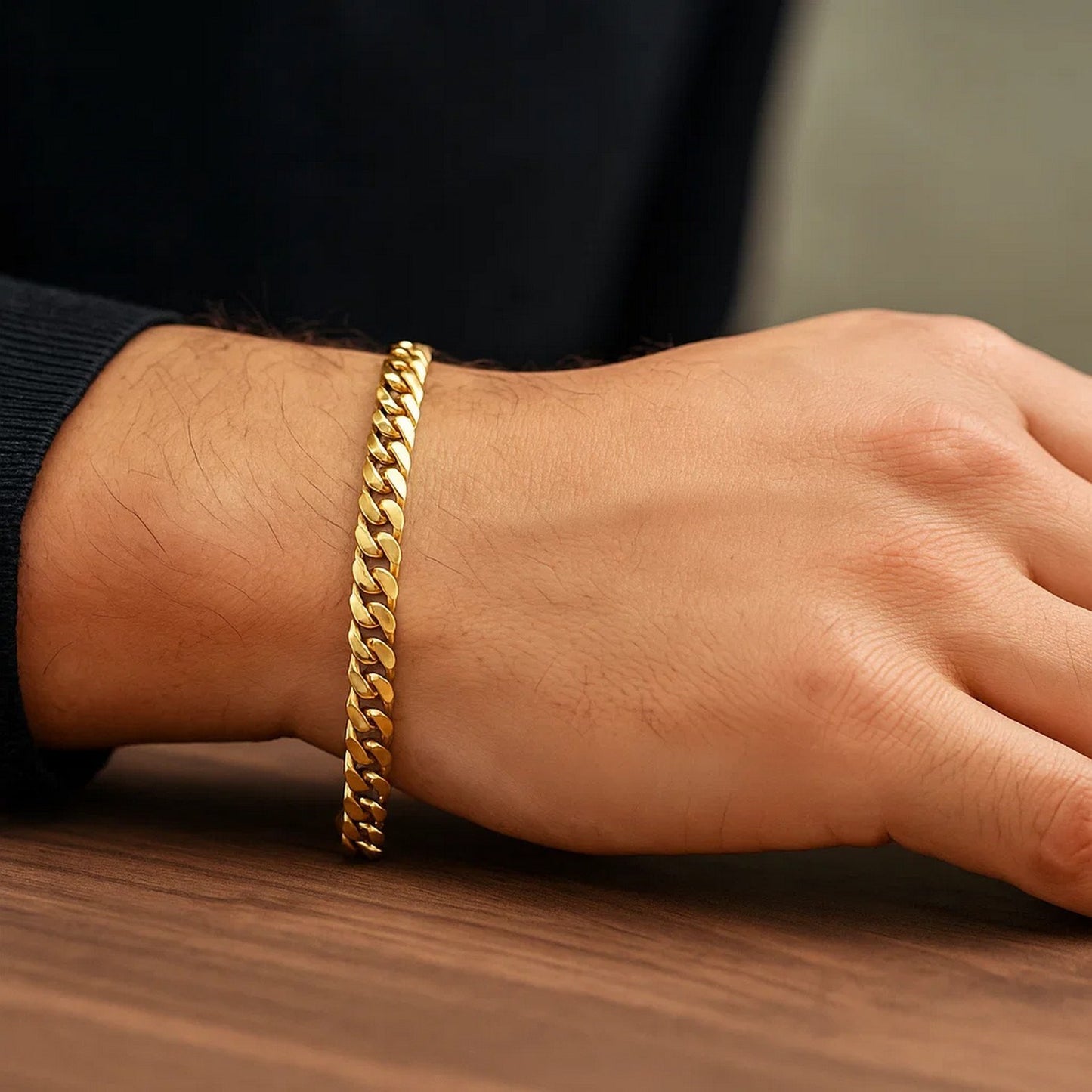 10k Yellow Gold Semi Solid Miami Cuban Bracelet (5.00 mm)