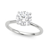 1 Carat Round Lab Grown IGI G/VS1 Diamond Solitaire Ring in 14K White Gold