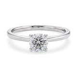 1 Carat Round Lab Grown IGI G/VS1 Diamond Solitaire Ring in 14K White Gold