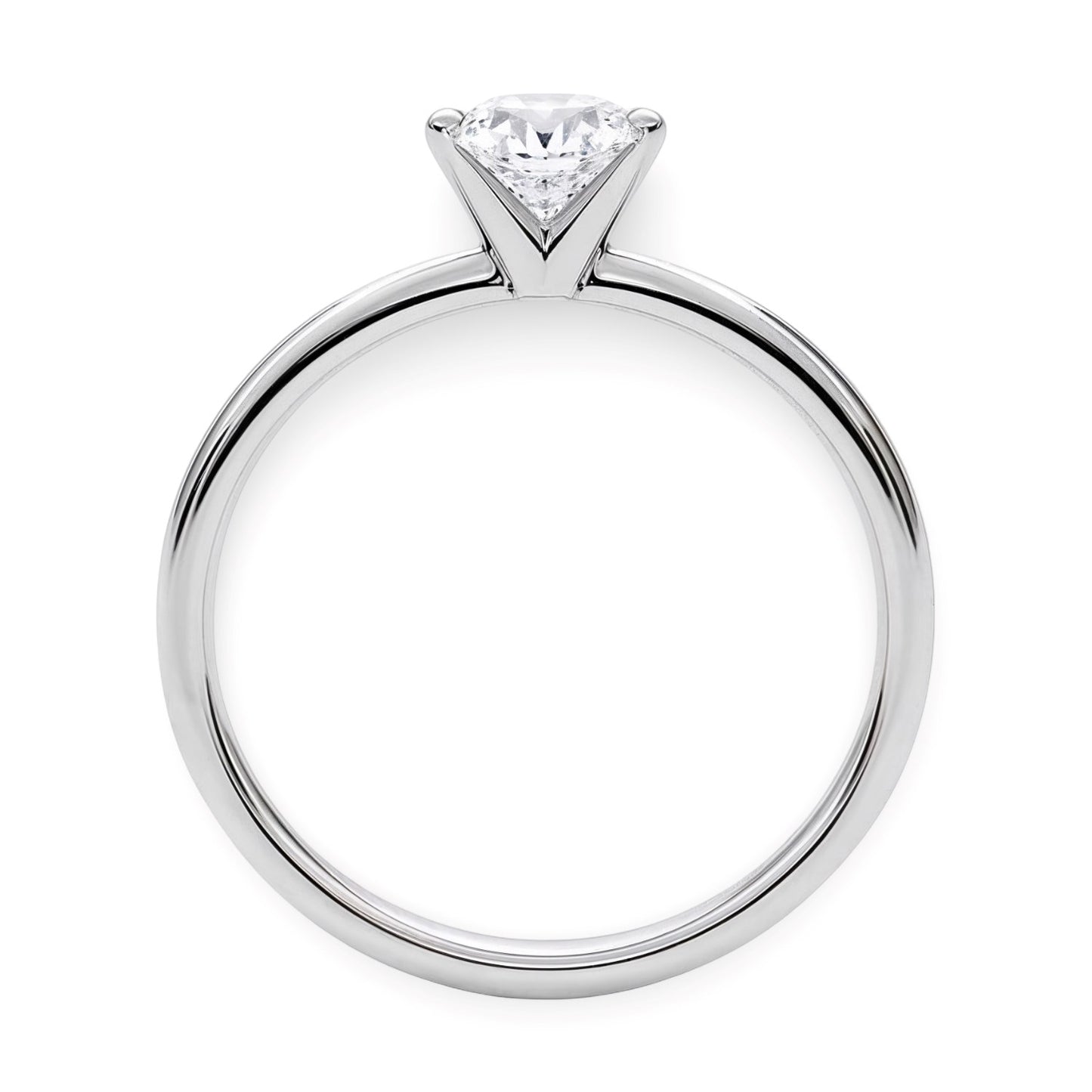 1 Carat Round Lab Grown IGI G/VS1 Diamond Solitaire Ring in 14K White Gold