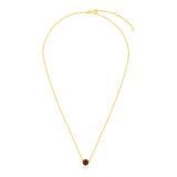 14k Yellow Gold 17 inch Necklace with Round Garnet