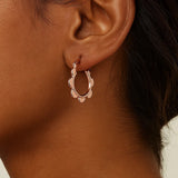 14k Rose Gold Scalloped Hoop Earrings