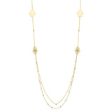Long Hamsa Necklace in 14K Yellow Gold