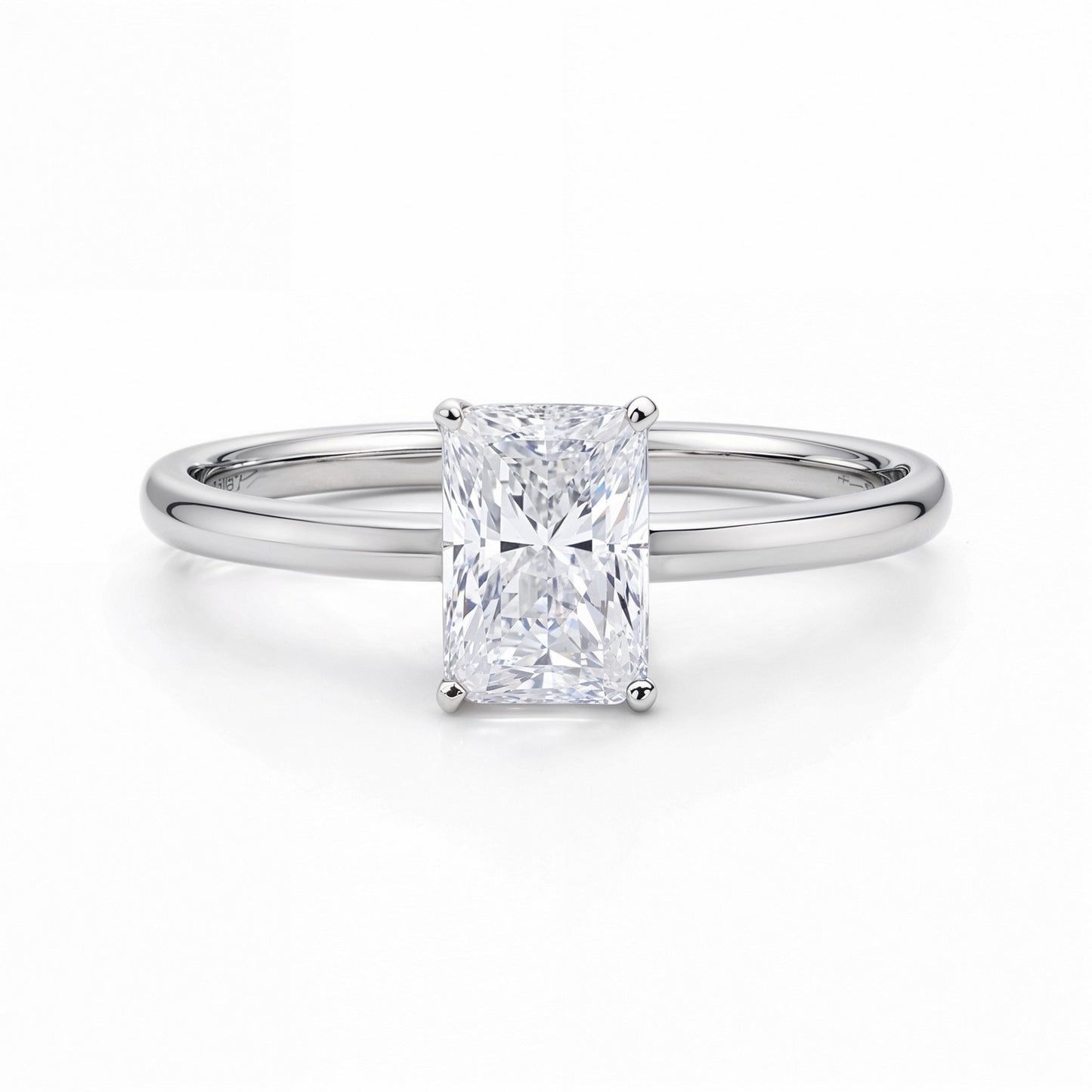 1 Carat Radiant Lab Grown IGI G/VS1 Diamond Solitaire Ring in 10K White Gold