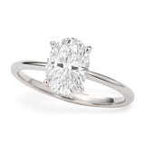 1 Carat Oval Lab Grown IGI G/VS1 Diamond Solitaire Ring in 14K White Gold