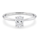 1 Carat Oval Lab Grown IGI G/VS1 Diamond Solitaire Ring in 14K White Gold