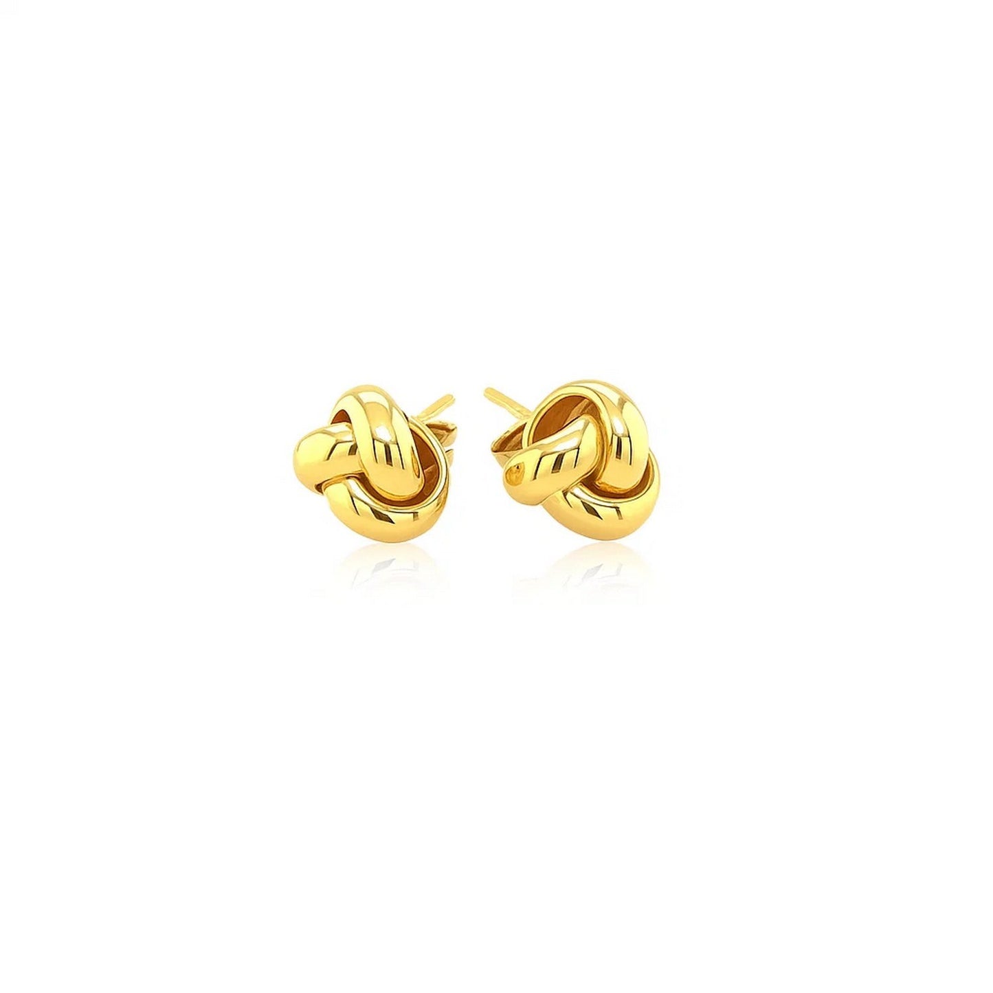 10k Yellow Gold Love Knot Stud Earrings(9mm)