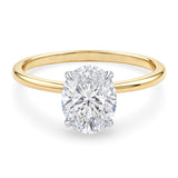 1 1/2 Carat Oval Lab Grown IGI G/VS1 Diamond Solitaire Ring in 10K Yellow Gold