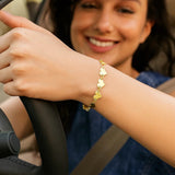 Mirror Heart Chain Bracelet in 10K Yellow Gold (4.70 mm)