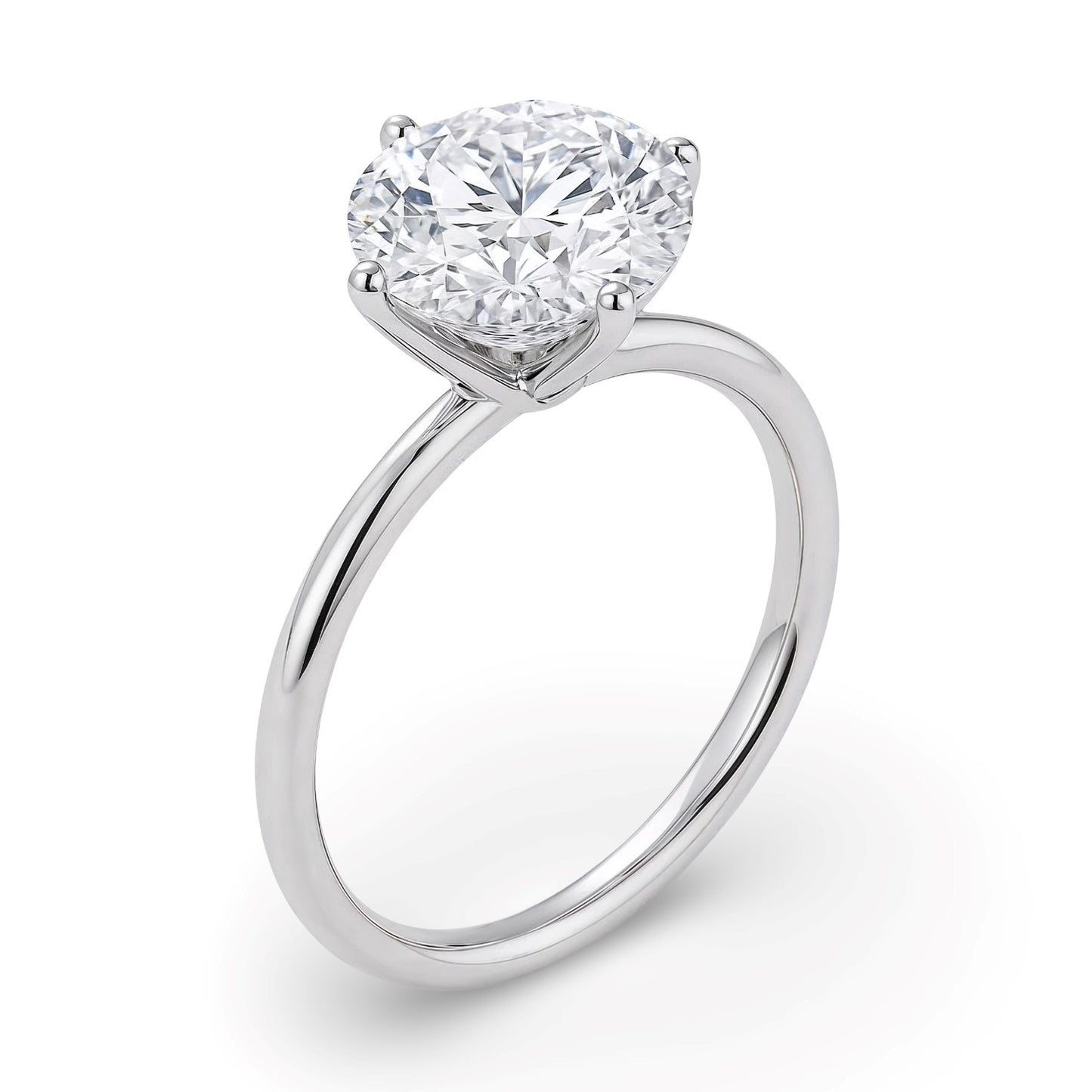 2 Carat Round Lab Grown IGI G/VS1 Diamond Solitaire Ring in 14K White Gold