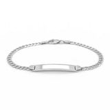 14k White Gold Curb Link Chain Polished Childrens ID Bracelet (3.00 mm)