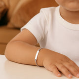 14k White Gold Curb Link Chain Polished Childrens ID Bracelet (3.00 mm)