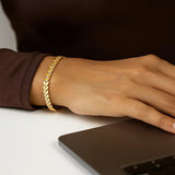 Gold Laurel Leaf Bracelet in 14K Yellow Gold (7.40 mm)