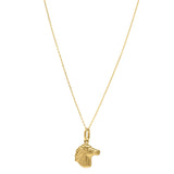 Horse Profile Medium Necklace in 14K Yellow Gold