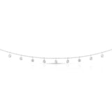 14k White Gold Necklace with Round Diamond Charms