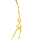 14k Yellow Gold 17 inch Necklace with Cushion Blue Topaz