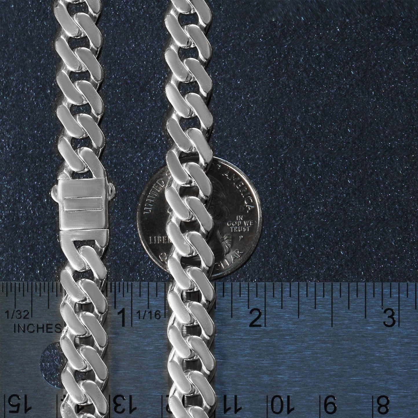 14k White Gold 22 inch Polished Curb Chain Necklace