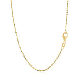 14k Yellow Gold Chain Necklace with a Shiny Flat Bar
